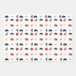 Floral Spring Boho Botanical Geschenkpapier Set