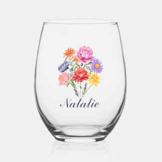 Floral Spring Drink Glass Weinglas Ohne Stiel