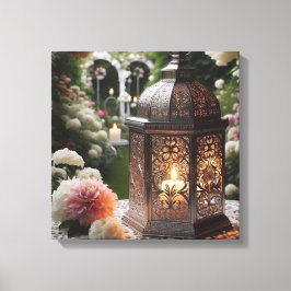 Floral Spring Garden Lantern Leinwanddruck