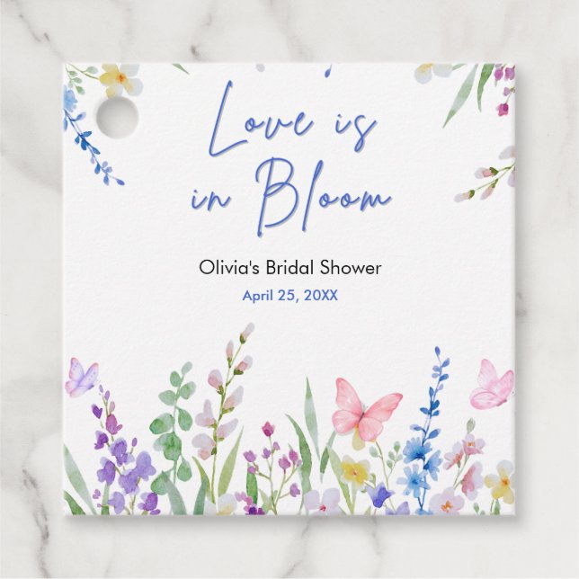 Floral Spring Love is in Bloom Bridal Shower  Geschenkanhänger (Vorderseite)