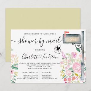 Floral spring wassercolor script dusche per mail einladung