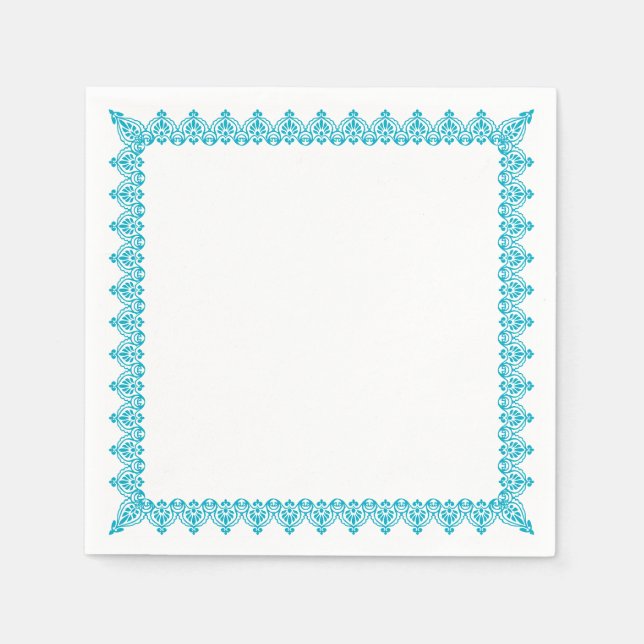 Floral Square Frame Napkins Serviette (Vorderseite)