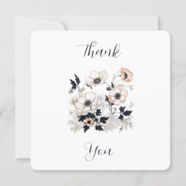 Floral Square, Nordic Art Design, Soft Pastels Dankeskarte