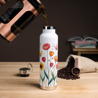 Floral Stainless Steel Water Flasche | Insulted EC