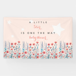 Floral Star Baby Dusche Banner