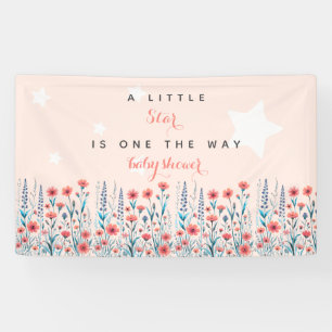 Floral Star Baby Dusche Banner