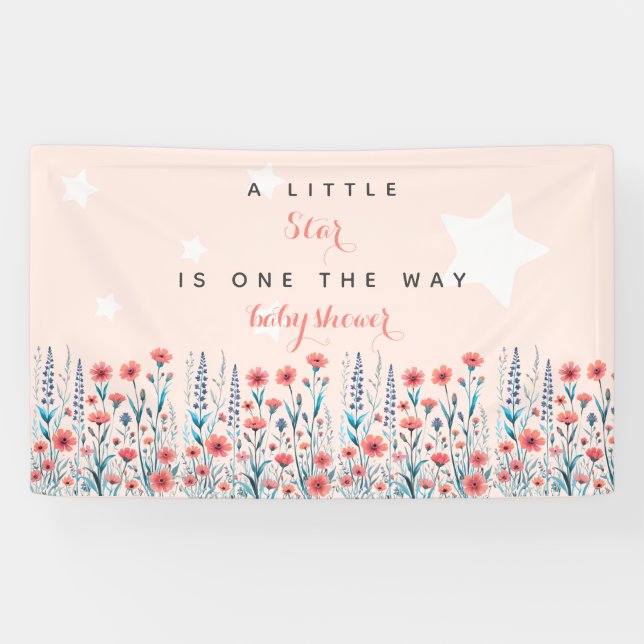 Floral Star Baby Dusche Banner (Horizontal)