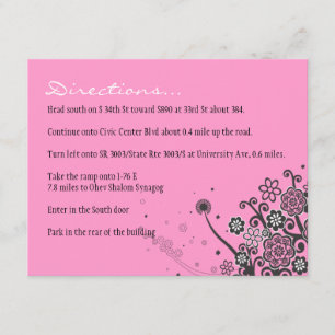 FLORAL STAR Baby Naming Direction Card Begleitkarte