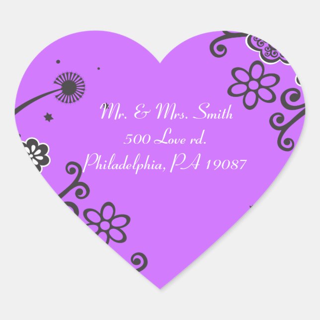 Floral Star Jüdische Babynamen Dankeschön Karte Herz-Aufkleber (Vorderseite)