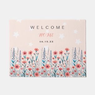 Floral Star Welcome Zuhause Fußmatte
