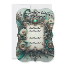 Floral Steampunk Wedding Green und Silver