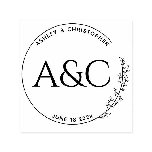 Floral Stem Wedding Permastempel (Design)