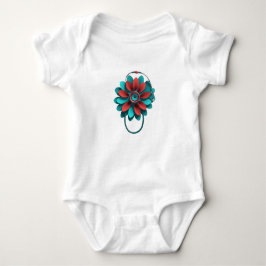 Floral Stethoscope Design - Unique Medical & Healt Baby Strampler