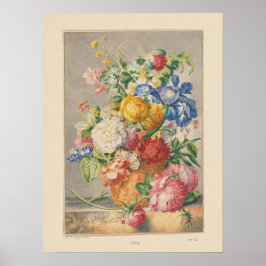 Floral Still Life mit Vintager Grenze Poster
