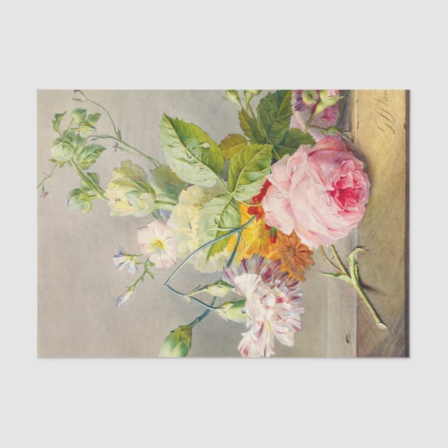 Floral Still Life von Georgius Johannes van Os Seidenpapier (Vorderseite)