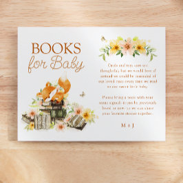 Floral Storybook Fox Babydusche Buchanfrage Begleitkarte