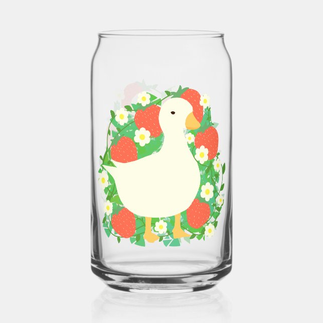Floral Strawberry Goose Duck Dosenglas (Vorderseite)