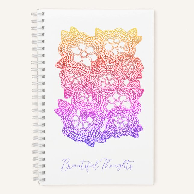 FLORAL STRICK 5.5x8.5 SpiralNotebook + Text Notizbuch (Vorderseite)