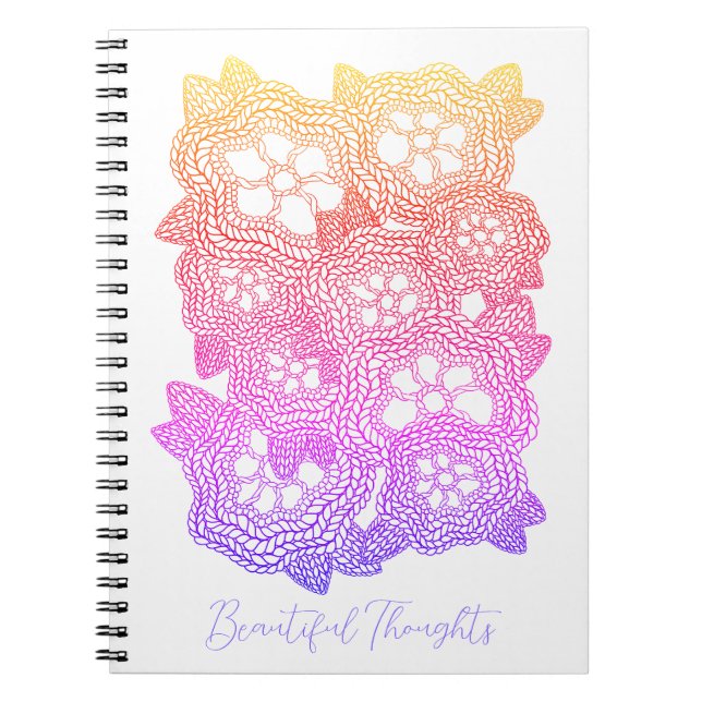 FLORAL-STRICK 6.5x8.75 Notebook + Text Notizblock (Vorderseite)