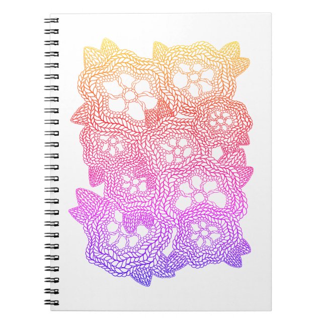FLORAL STRICK 6.5x8.75 Spiral Notebook Notizblock (Vorderseite)