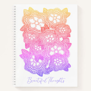 FLORAL STRICK 8.5x11 SpiralNotebook + Text Notizbuch