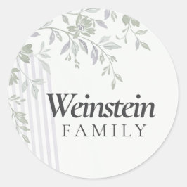 Floral Stripe Leaf Purim Sticker