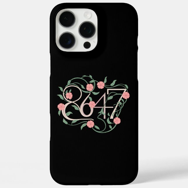 Floral Subtle Anti Trump 8647 86 47 Boho Case-Mate iPhone Hülle (Rückseite)