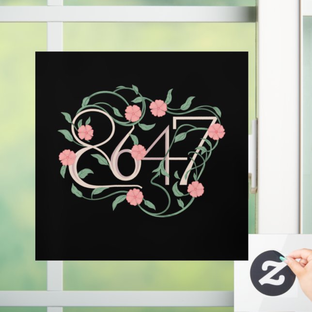 Floral Subtle Anti Trump 8647 86 47 Boho Fensteraufkleber (Zuhause)