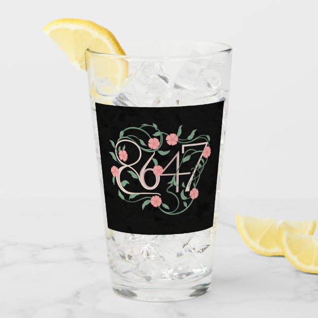 Floral Subtle Anti Trump 8647 86 47 Boho Glas (Vorderseite Ice)