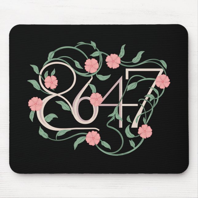 Floral Subtle Anti Trump 8647 86 47 Boho Mousepad (Vorne)