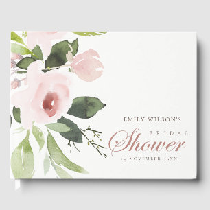 FLORAL SUBTLE SOFT BLUSH PINK ROSE BRAUTPARTY GÄSTEBUCH