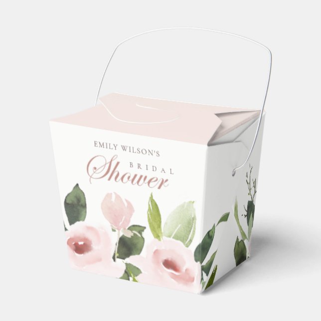 FLORAL SUBTLE SOFT BLUSH PINK ROSE BRAUTPARTY GESCHENKSCHACHTEL (Vorderseite)