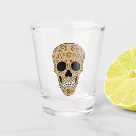 Floral Sugar Skull Dia de los Muertos Schnapsglas