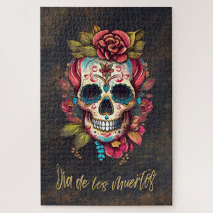 Floral Sugar Skull Día de los Muertos Spanisch Puzzle