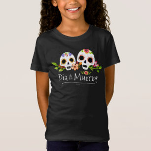 Floral Sugar Skulls Dia de Muertos Shirt