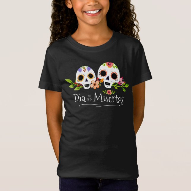 Floral Sugar Skulls Dia de Muertos | Shirt (Vorderseite)