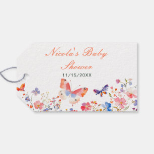 Floral Summer Butterfly Baby Dusche Geschenkanhänger