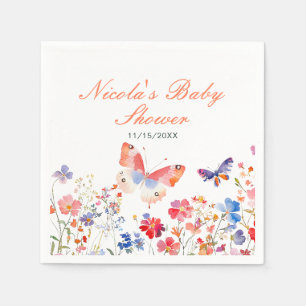 Floral Summer Butterfly Baby Dusche Serviette