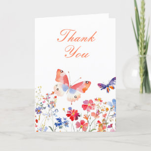 Floral Summer Butterfly Geburtstag Dankeskarte
