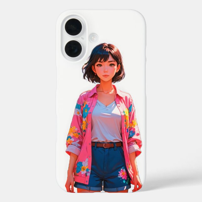 Floral Summer Chic iPhone 16 Fall Case-Mate iPhone Hülle (Rückseite)