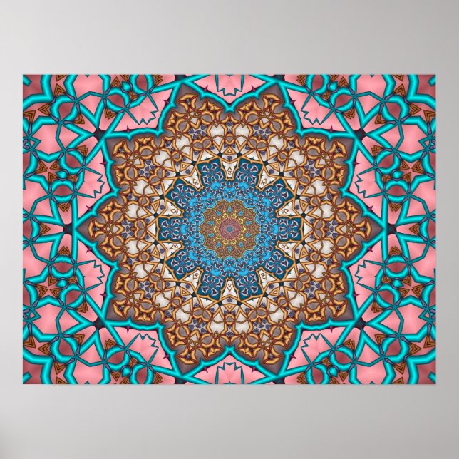 Floral Sun Mandala Poster (Vorne)