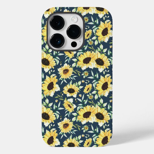 Floral sunflower case for iphone 14 pro (Rückseite)