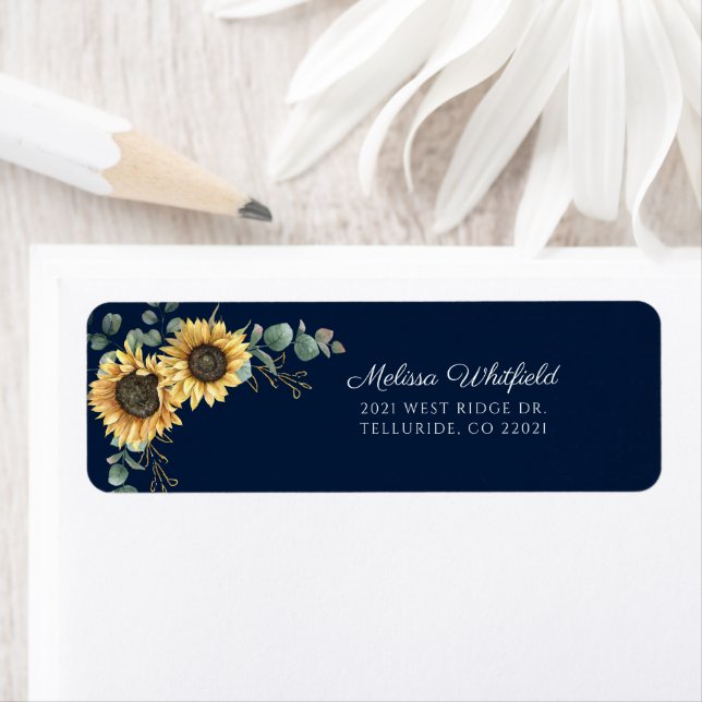 Floral Sunflower Eucalyptus Return Address (Insitu)