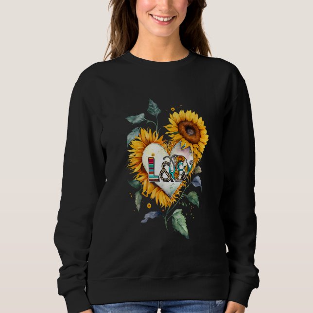 Floral Sunflower Heart L&D Labor and Delivery Nurs Sweatshirt (Vorderseite)