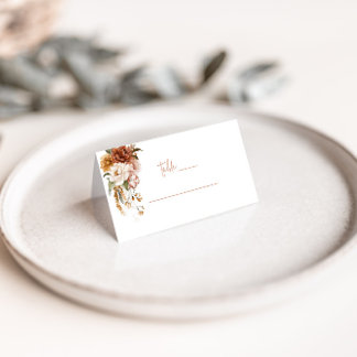 Floral Sunset Wedding Folded Platzkarte