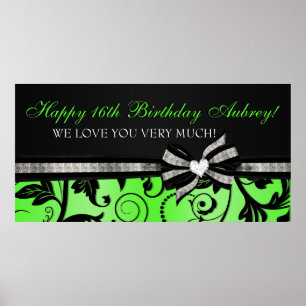 Floral Swirl 16 . Geburtstag Banner Poster