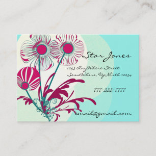 Floral Swirl Business Card - Rasberry Blue Sherber Visitenkarte