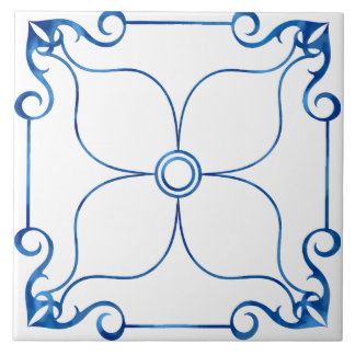Floral Symmetrie Mittelmeer Keramik Tile Fliese