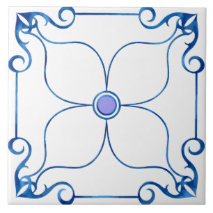 Floral Symmetry Mediterranean (Lilac) Fliese
