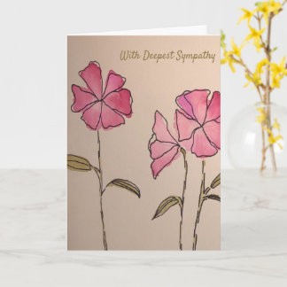 Floral Sympathy Card (Blank Inside) Karte